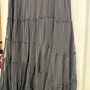 Studio M Charcoal Tiered Maxi Skirt